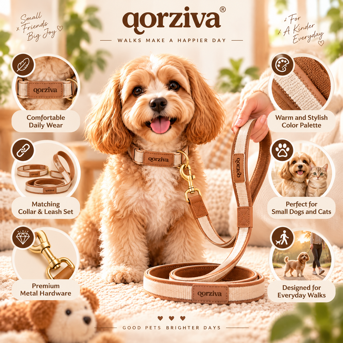 qorziva™ Pet Collar & Leash Set