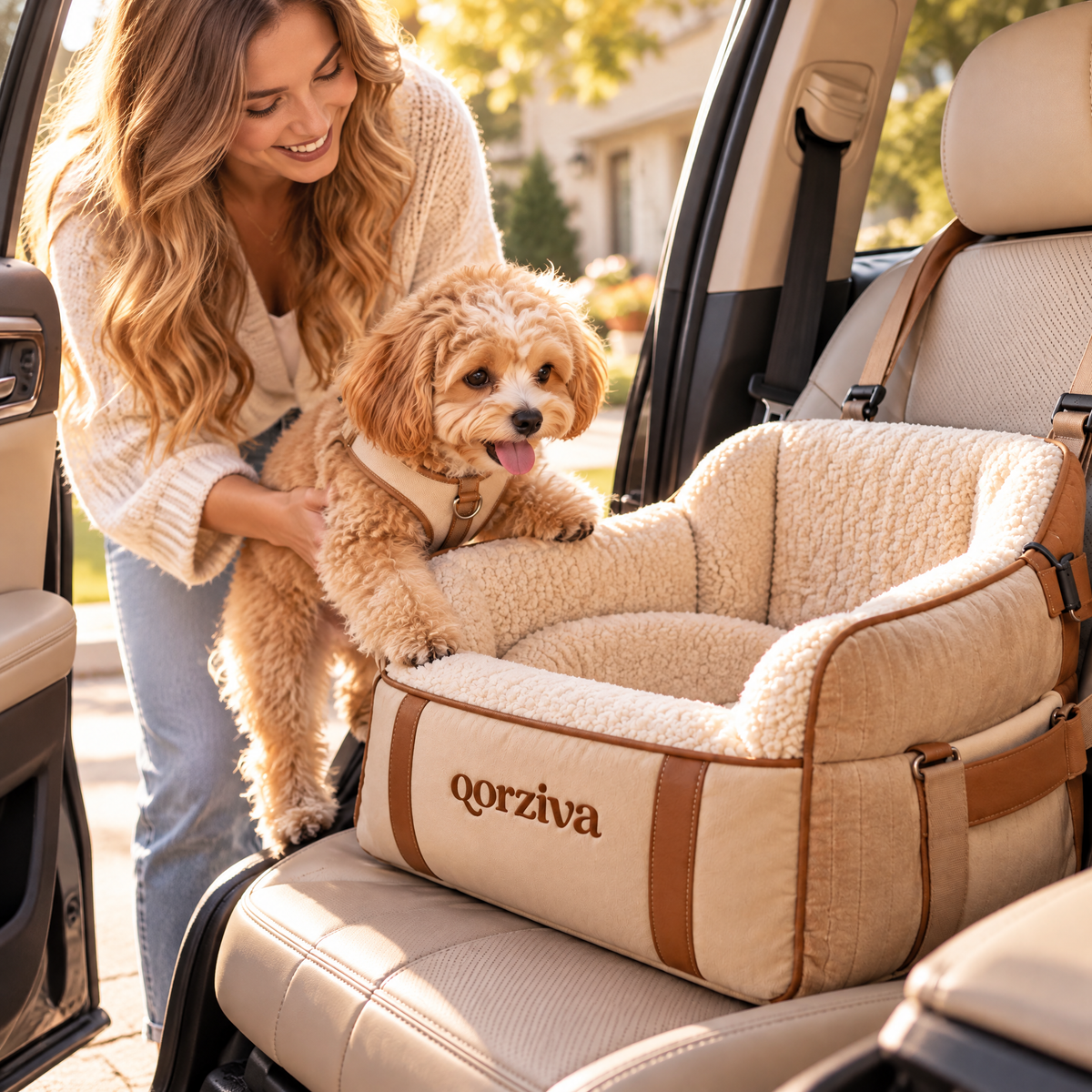 qorziva™ Cozy Pet Car Booster Seat