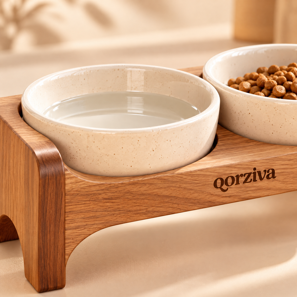 qorziva™ Elevated Double Pet Bowl Stand