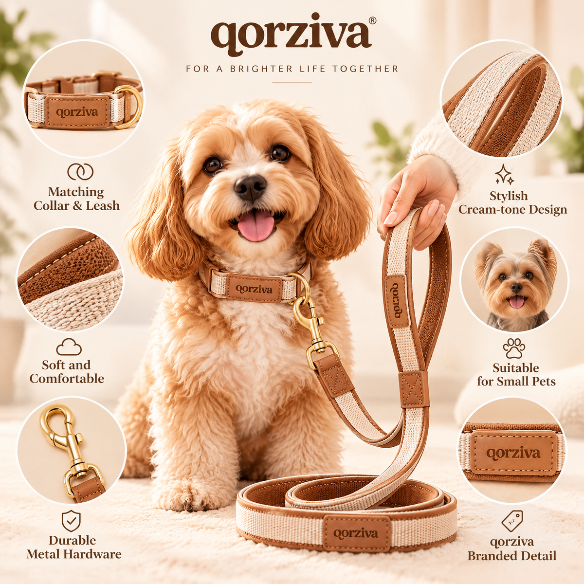 qorziva™ Pet Collar & Leash Set